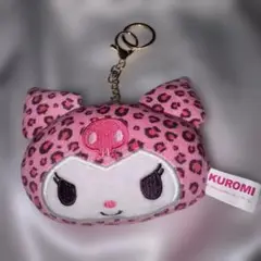 Kuromi ヒョウ柄 ぬいぐるみキーホルダー