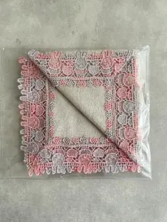 近沢レース　ミッフィー　GY&PKバイカラーハンカチ　GY 新品　未開封