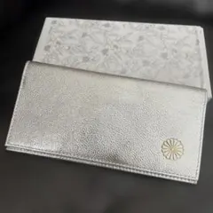 完売品　皇居長財布　菊御紋入り本革シルバー一粒万倍購入品