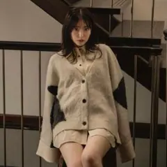 mideal mix color cardigan
