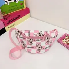 ラブブー ボディバッグ ピンク チェック柄