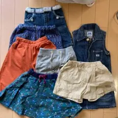 キッズレディース　スカート、パンツ8点セット