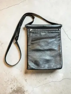 【極美品】サンローラン フラットポーチ シド ショルダー ラムスキン 黒