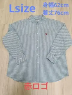 【美品】U.S.POLO ASSN. 長袖シャツ ブルーストライプ Lサイズ