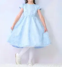 【mezzo piano】 キラキラ星刺繍ドレス　サックス