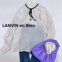 ◇美品◇ロートレアモン◇ブロックチェックレース七分袖ブラウス◇白