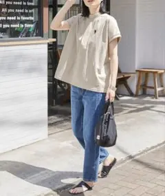 U.S. POLO ASSN. /モックネックフレンチスリーブTシャツ
