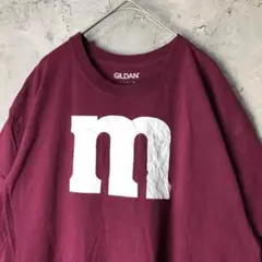 A1936古着　Tシャツ えんじ　レトロ　ポップ　m