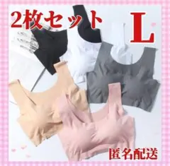 【♡新品♡】ナイトブラ　ノンワイヤー　スポーツブラ　シームレスブラ　L 2枚