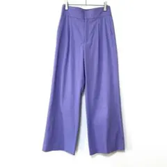 2085 スピックアンドスパン 紫 ワイドパンツ リネンブレンド M