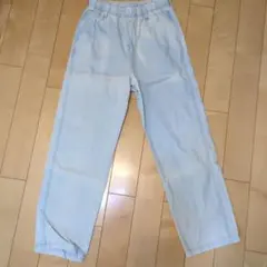 WEGOライトブルー ストレートデニムパンツ ウエストゴム
