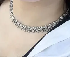 ネックレス　リボン　シルバー　ヴィンテージ