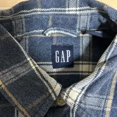 GAP チェック柄 長袖ネルシャツ 紺タグ M