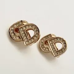 Dior ディオール イヤリング CD ロゴ ラインストーン ゴールド