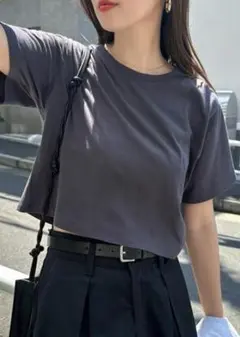 andme コットンミニTシャツ スミクロ