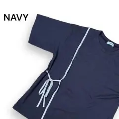 【ネイビー】Tシャツ 半袖 カットソー レディース ワンポイントのサムネイル