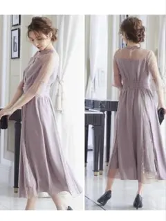 niana ニアナ ビスチェ風ハイネックレース ドレス 結婚式 ワンピース