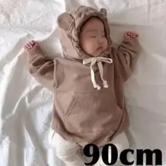 韓国子供服 くま耳ロンパース 男女兼用 90