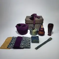 小川流煎茶「茶櫃一式」茶瓶 瓶承 茶壺 巾筒 茶則 茶碗 茶托 煎茶器