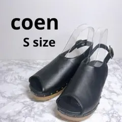 coen オープントゥバックストラップサボ ブラックSサイズのサムネイル