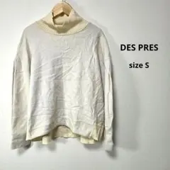 DES PRES ウールコンビ タートルネック プルオーバー S