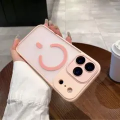iPhone17ProケースMagSafeレンズ保護　シンプルマットクリアピンク