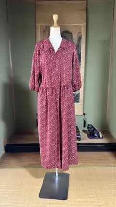 OZOC 小花柄 前開きワンピース レッドのサムネイル