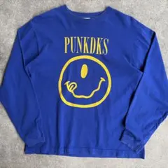 PUNK DRUNKERS 1つ目スマイル 長袖 Tシャツ パロディ ブルー Lのサムネイル