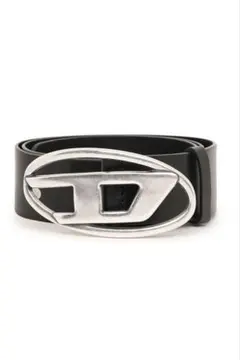 【美品】DIESEL　ディーゼル　メタルDバックル　カウレザー　ベルト　ブラック