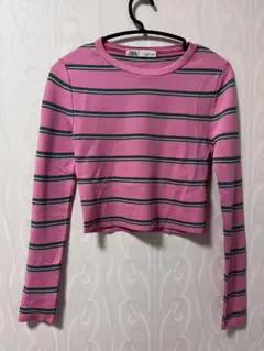 ZARA ボーダーニット　ショート丈　新品未使用