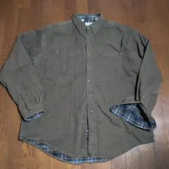 ア*D様 L.L.Bean ブラウン コットンネルシャツ　カナダ製