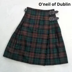 O'neil of Dublin キルトスカート ダブルベルト ブラウンウォッチ