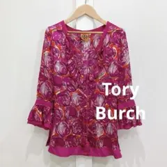 Tory Burch シルク混 フリル チュニック シアーブラウス タッセル 2のサムネイル