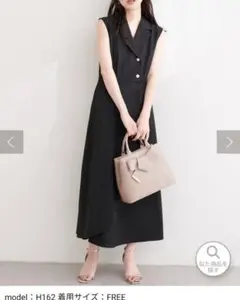 ブラック ノースリーブワンピース FREEサイズ