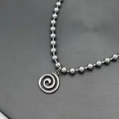 ボールチェーン ネックレス シルバー ステンレス ロゴ シンプル モード クール