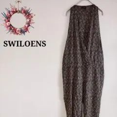 総柄オールインワン　カシュクール風 つなぎ ゆるだぼ 体型カバー ゆったり 1