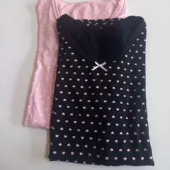 発熱素材　下着セット 150cm ピンク・黒