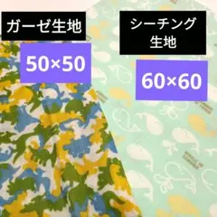 はぎれ　ガーゼ生地　シーチング生地　2枚