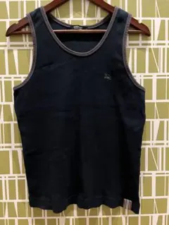 【希少】バーバリーブラックレーベル タンクトップ ノバチェック刺繍 黒 3