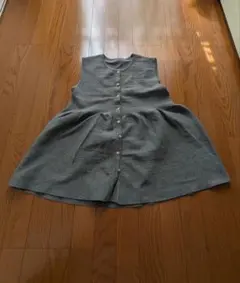 グレー ボタン付き Aラインベスト