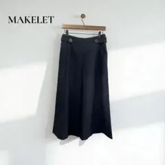 メイクレット【L】ガウチョパンツ ワイド　無地 オフィス きれいめ d299