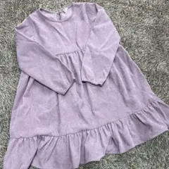 長袖ワンピース　くすみラベンダー　サイズ130