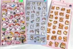 値下げ　3D立体透明ぷくぷくシール3枚セット
