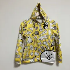 にゃんこ大戦争イエローネコパーカー キッズ用黄色