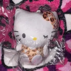 サンリオ ハローキティ ヒョウ柄ぬいぐるみマスコット キーホルダー 平成ギャル