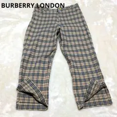 BURBERRY LONDON ノバチェック パンツ 金ボタン スリット S相当
