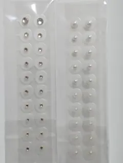 耳つぼジュエリー 耳つぼ パール クリスタル ゴールド粒 40粒 透明シール