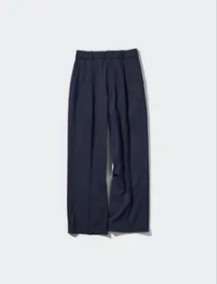 ユニクロ タックワイドパンツ/ストライプ