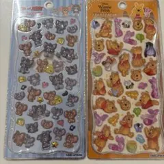 プチドロップステッカー　トムジェリ　プーさんセット