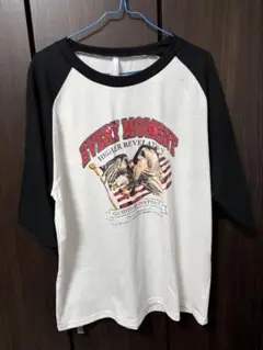 ラグランスリーブTシャツ Lサイズ ホワイト/ブラック